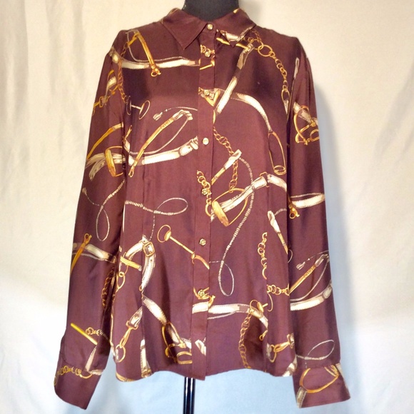 Talbots Red Silk Top - Picture 2 of 5